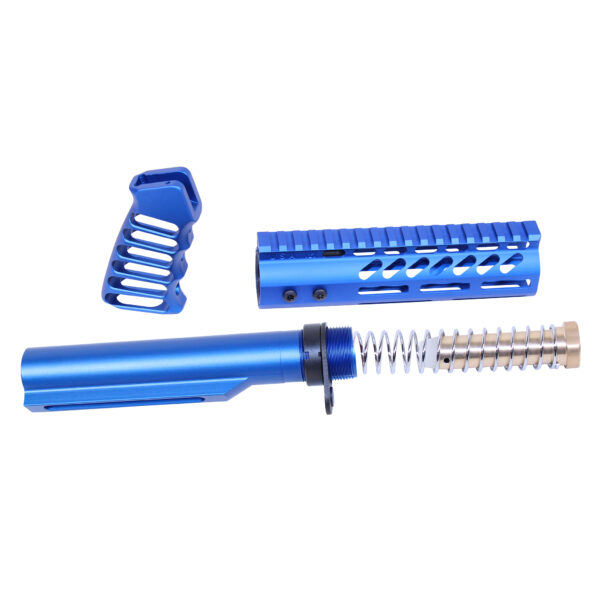 AR-15 Pistol Furniture Set With Miltube (Anodized Blue)