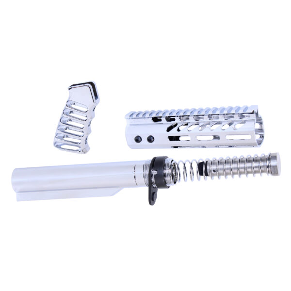 AR-15 Pistol Furniture Set With Miltube (Chrome)