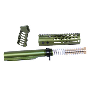 AR-15 Pistol Furniture Set With Miltube (Anodized Green)