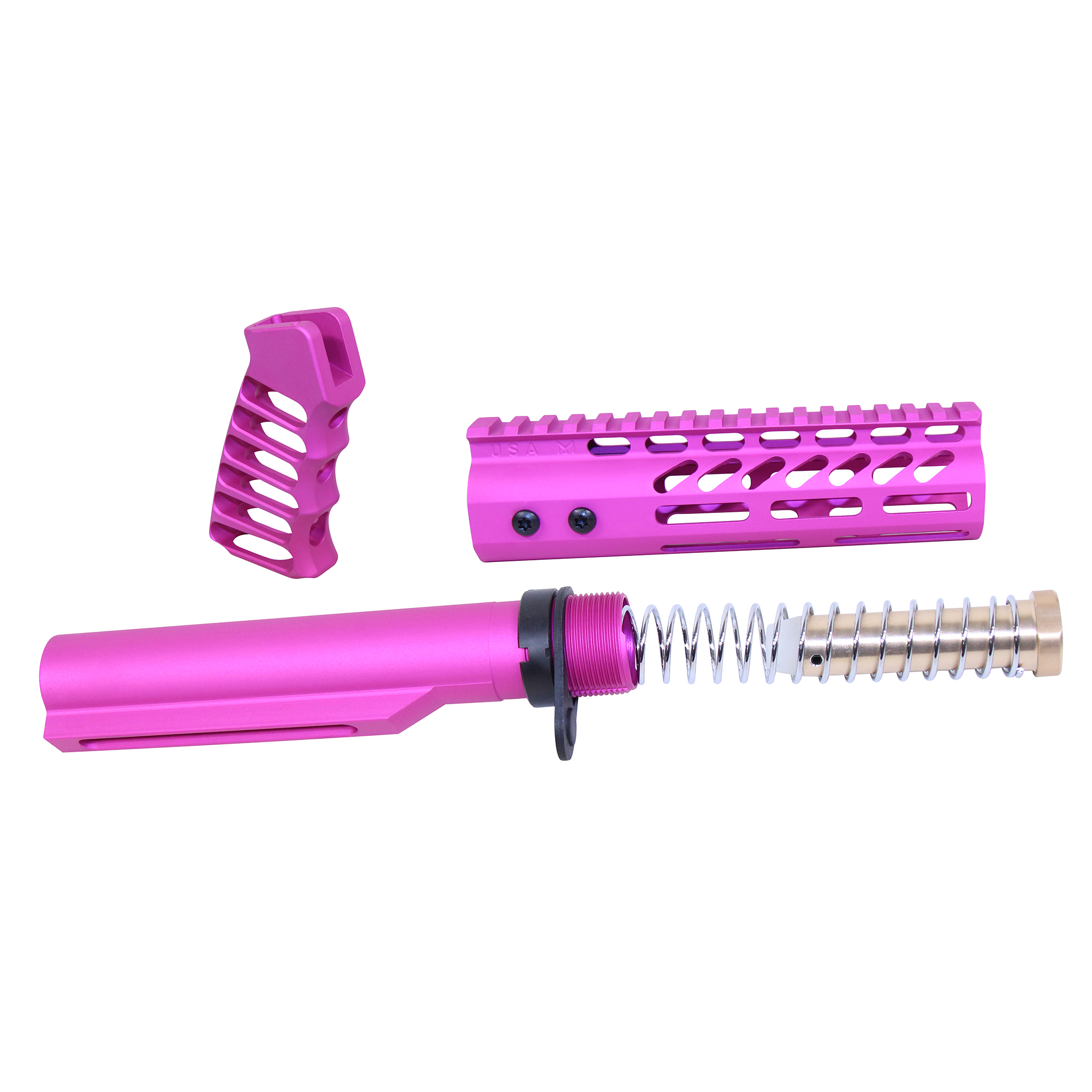 AR-15 Pistol Furniture Set With Miltube (Anodized Pink)