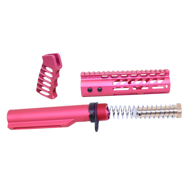 AR-15 Pistol Furniture Set With Miltube (Anodized Rose)