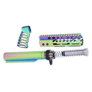 AR-15 Pistol Furniture Set With Miltube (Gloss Rainbow PVD Coated)