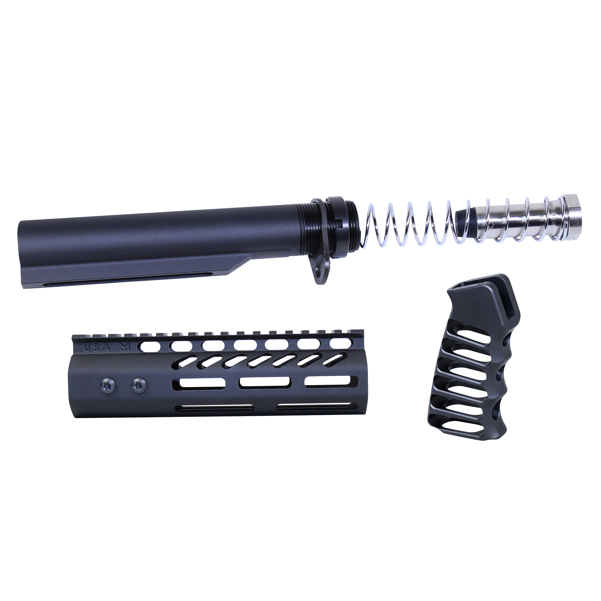 ULTRA-BBK7-308_TT AR .308 7" Pistol Brace Build Kit With Milspec Buffer Tube (Anodized Black) - Image 1