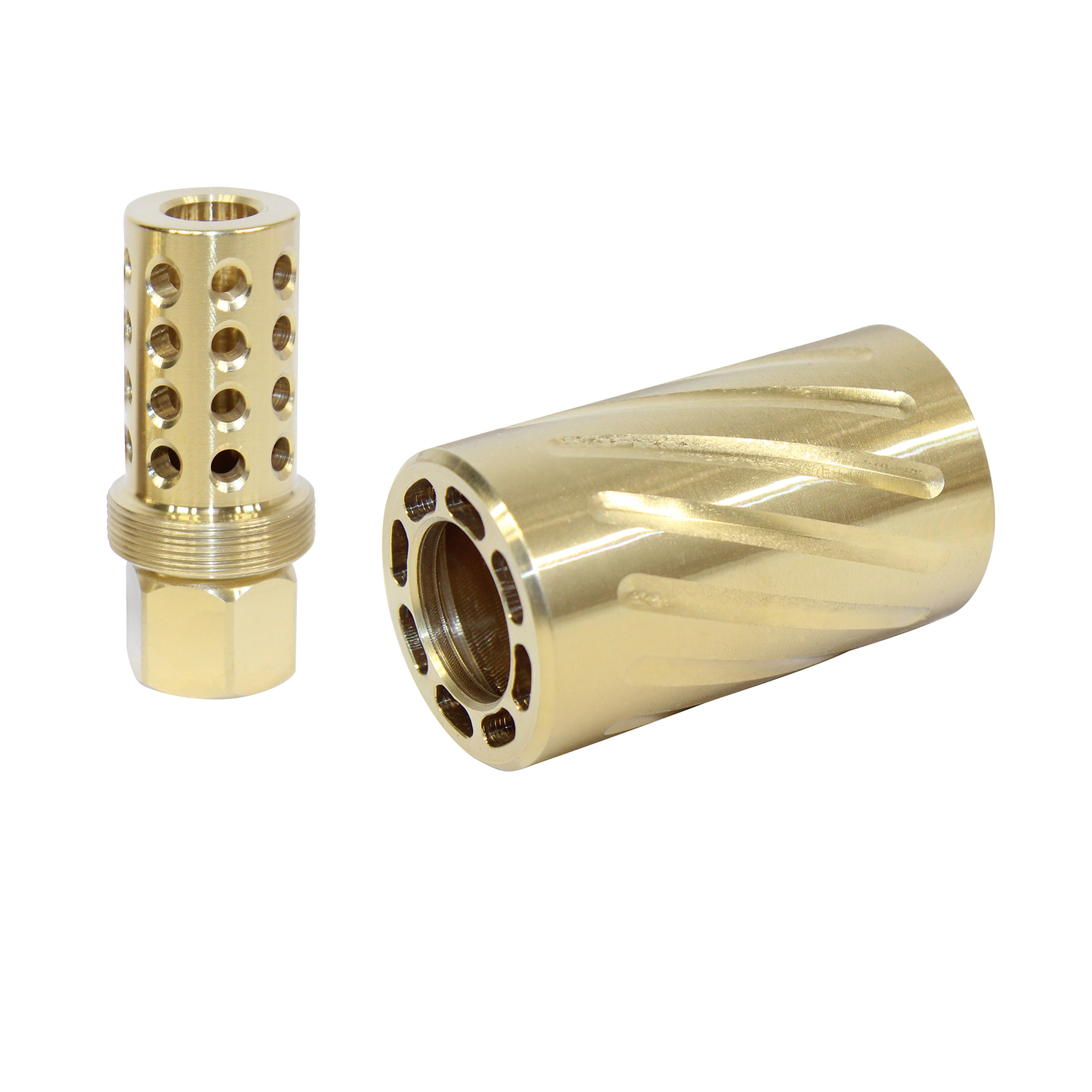 SPITFIRE-TIN_TT AR-15 Muzzle Comp With Qd Blast Shield (Tin Coated) - Image 1