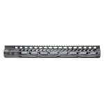 Guntec USA 15-inch M-LOK free-floating handguard with top rail in flat dark earth.