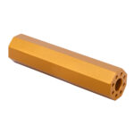 AR-15 orange anodized 4.5-inch octagonal fake suppressor.