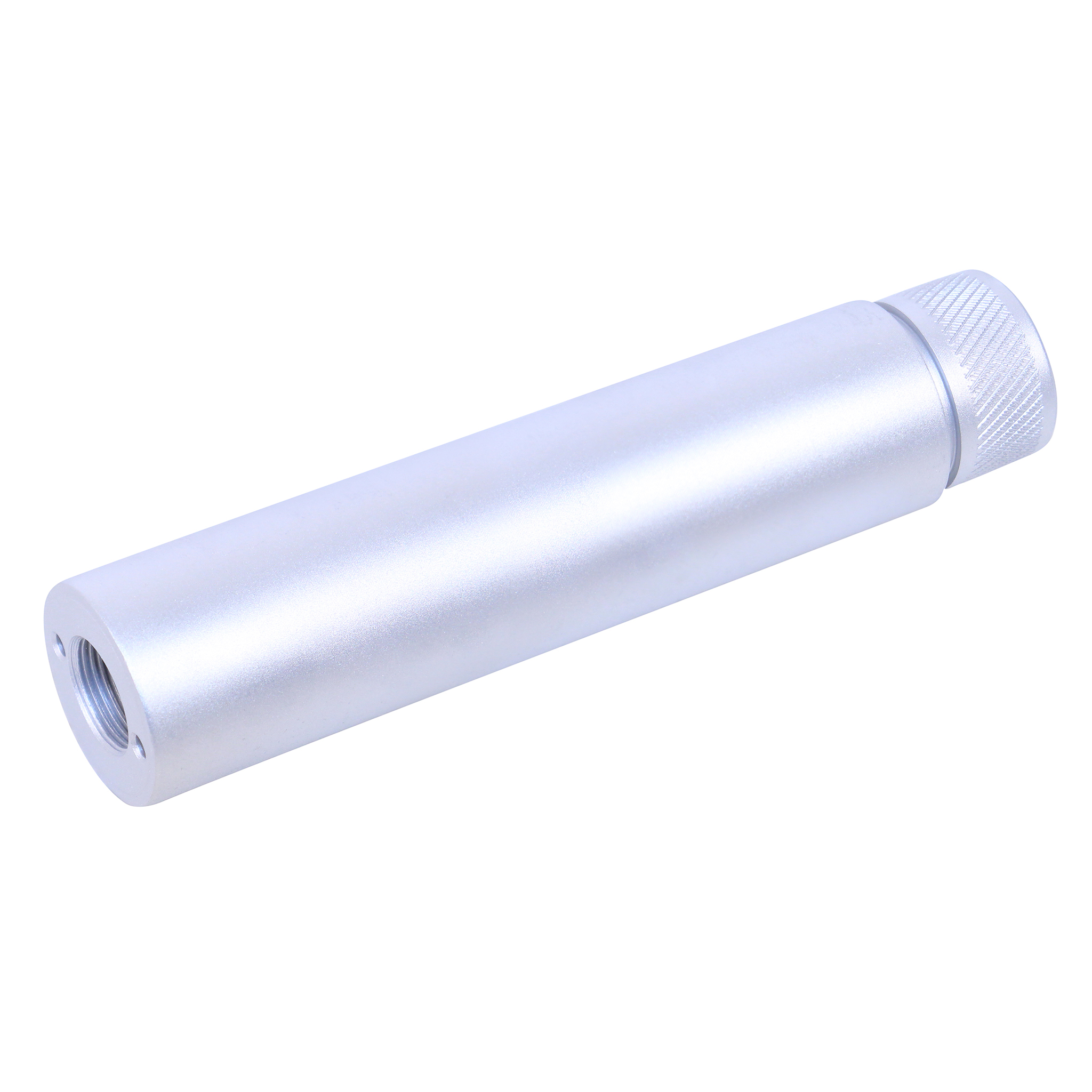 ar-308-fake-suppressor-silver-knurled AR-15 Slip Over Fake Suppressor (308 Cal) (Unfinished) - Image 1