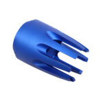 AR15 Claw Multi-Prong Flash Hider in Anodized Blue.