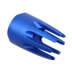 Blue AR15 Claw Multi-Prong Flash Hider, Anodized Finish.