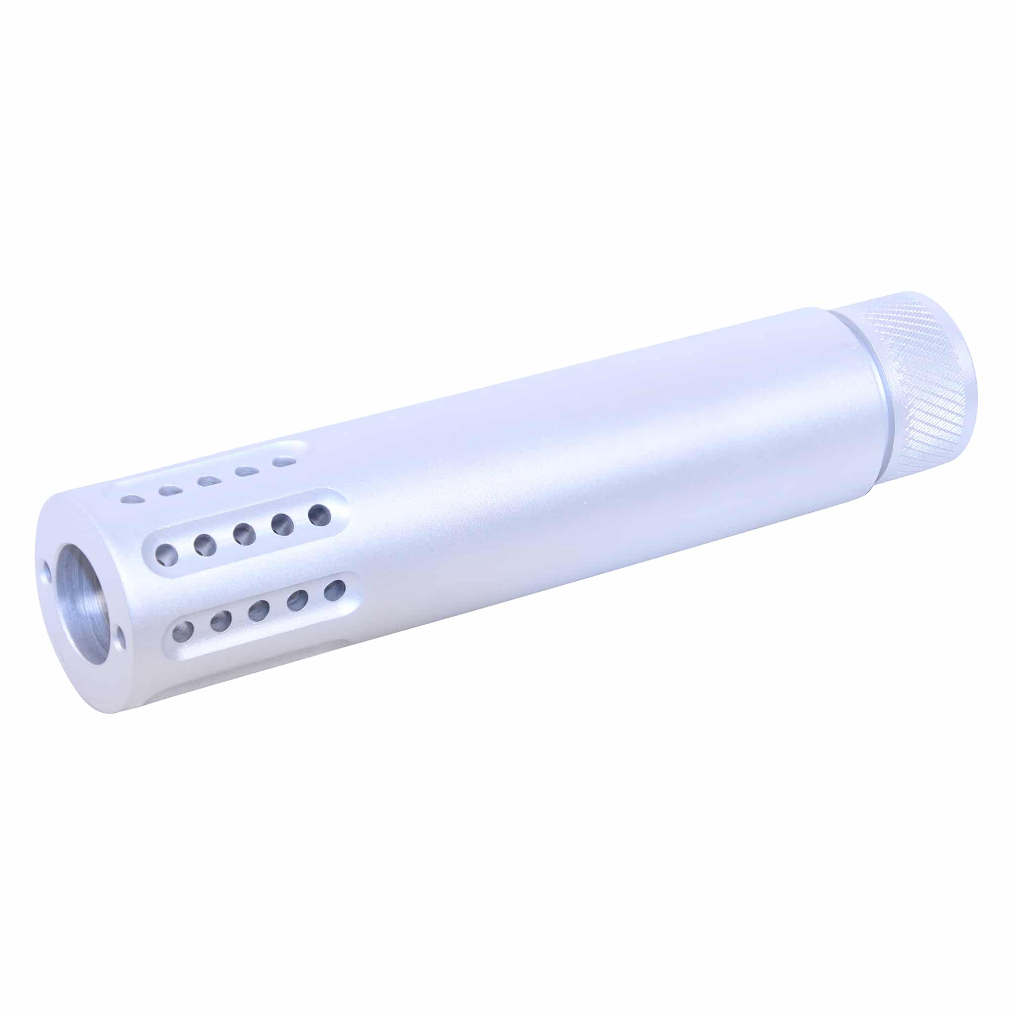 precision-engineered-ar-308-muzzle-brake-barrel-shroud-alluminum AR .308 Cal Slip Over Barrel Shroud With Multi Port Muzzle Brake (Unfinished) - Image 1