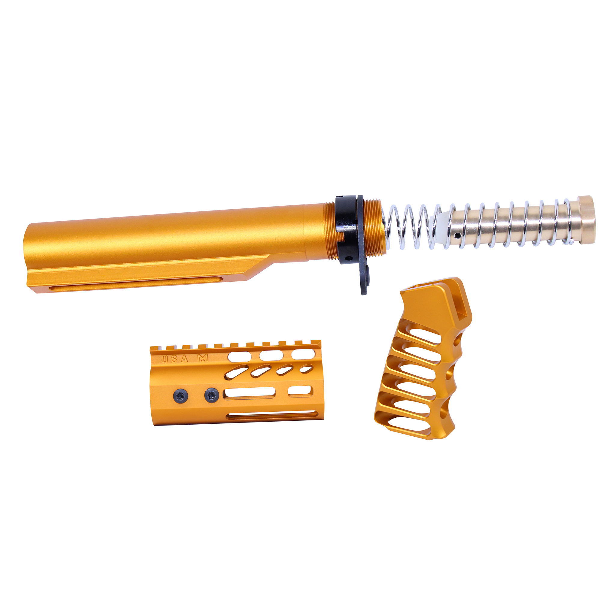 ULTRA-BBK4-ORANGE_TT AR-15 4" Pistol Pistol Brace Build Kit With Milspec Buffer Tube (Anodized Orange) - Image 1