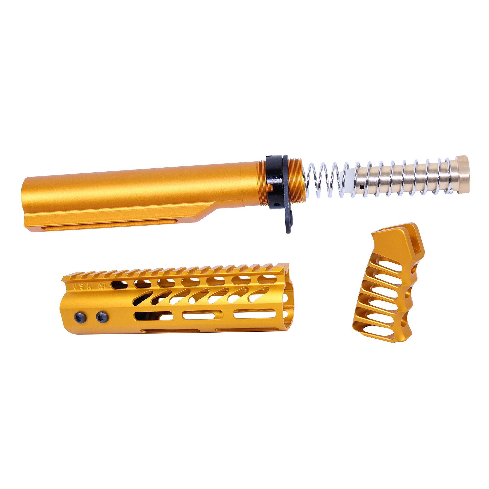 ULTRA-BBK7-ORANGE_TT AR-15 7" Pistol Pistol Brace Build Kit With Milspec Buffer Tube (Anodized Orange) - Image 1
