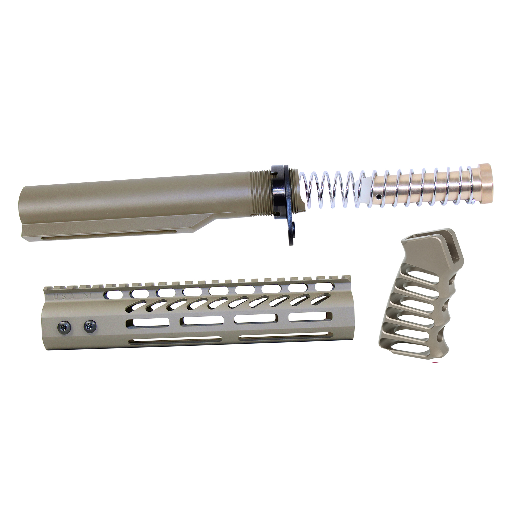 ULTRA-BBK9-FDE_TT AR-15 9" Pistol Brace Build Kit With Milspec Buffer Tube (Flat Dark Earth) - Image 1