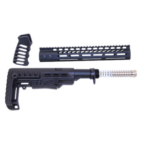 AR-15 Ultralight Black Furniture Set with M-LOK Handguard and Adjustable Stock.