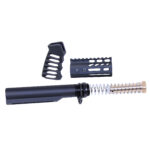 AR-15 pistol brace kit with milspec buffer tube and lightweight handguard in black.