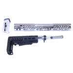 Chrome-plated AR-15 Trump Series rifle components and accessories.