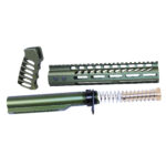 AR-15 10 pistol brace build kit with anodized green milspec buffer tube.