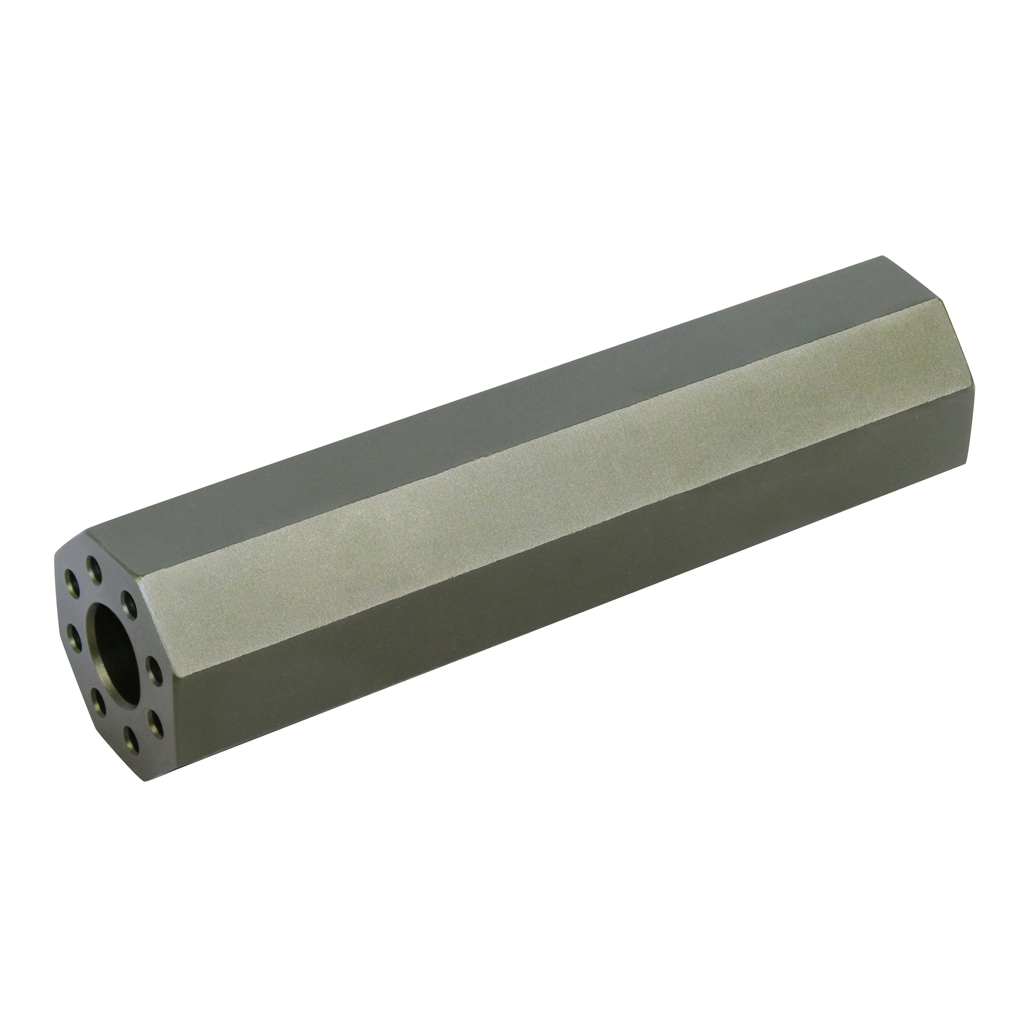 ar-308-hexagonal-suppressor-4-5inch-green_TT AR .308 Cal 4.5" Octagonal Fake Suppressor (Anodized Green) - Image 1