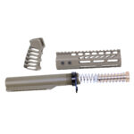 AR-15 7 Pistol Brace Kit with FDE Finish and Mil-Spec Buffer Tube.