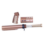 AR-15 pistol brace kit with milspec buffer tube in anodized bronze finish.