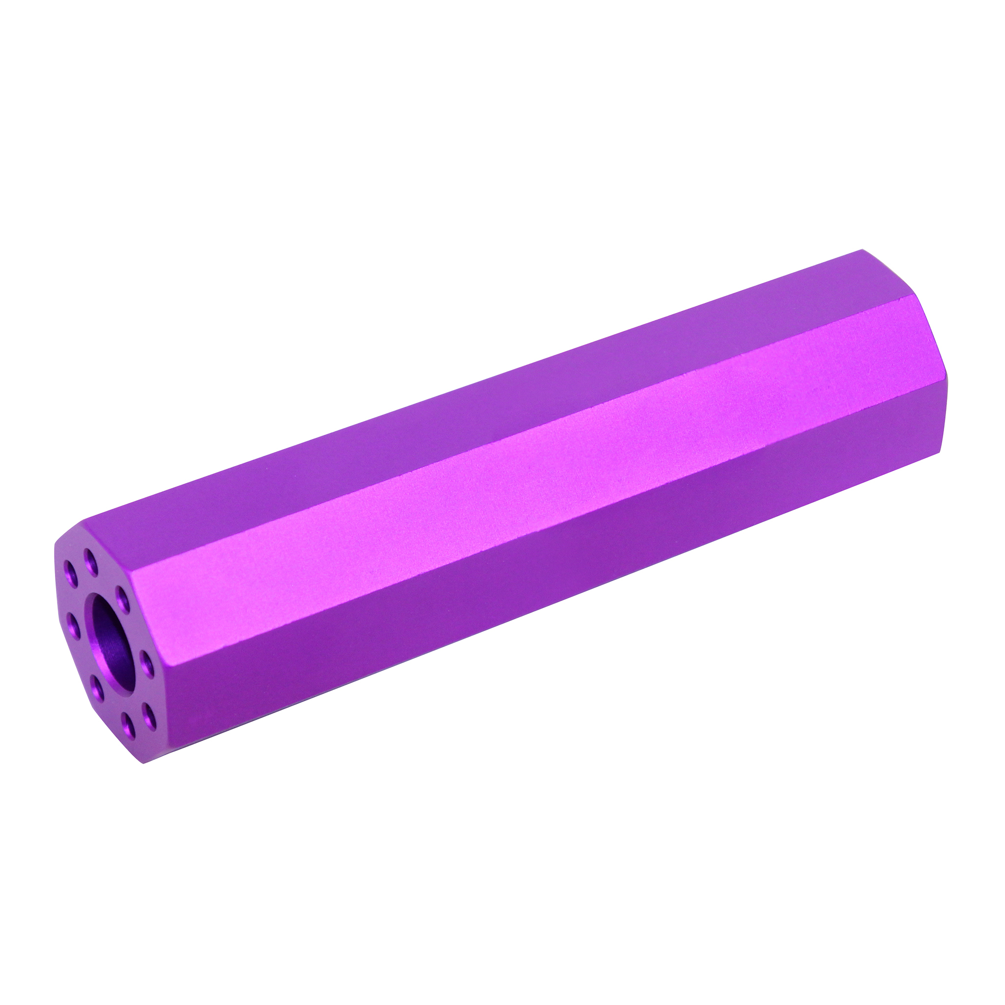 purple-ar308-octagonal-suppressor_TT AR .308 Cal 4.5" Octagonal Fake Suppressor (Anodized Purple) - Image 1