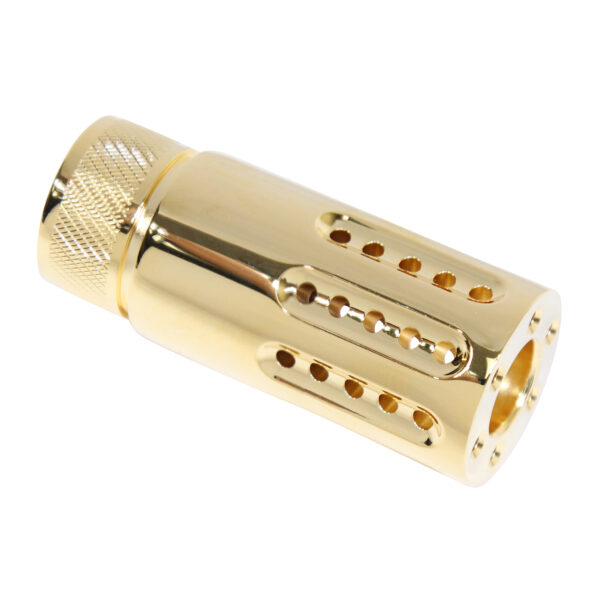 AR-15 Cal Slip Over Barrel Shroud With Multi Port Muzzle Brake (24 Ct Gold Plated)