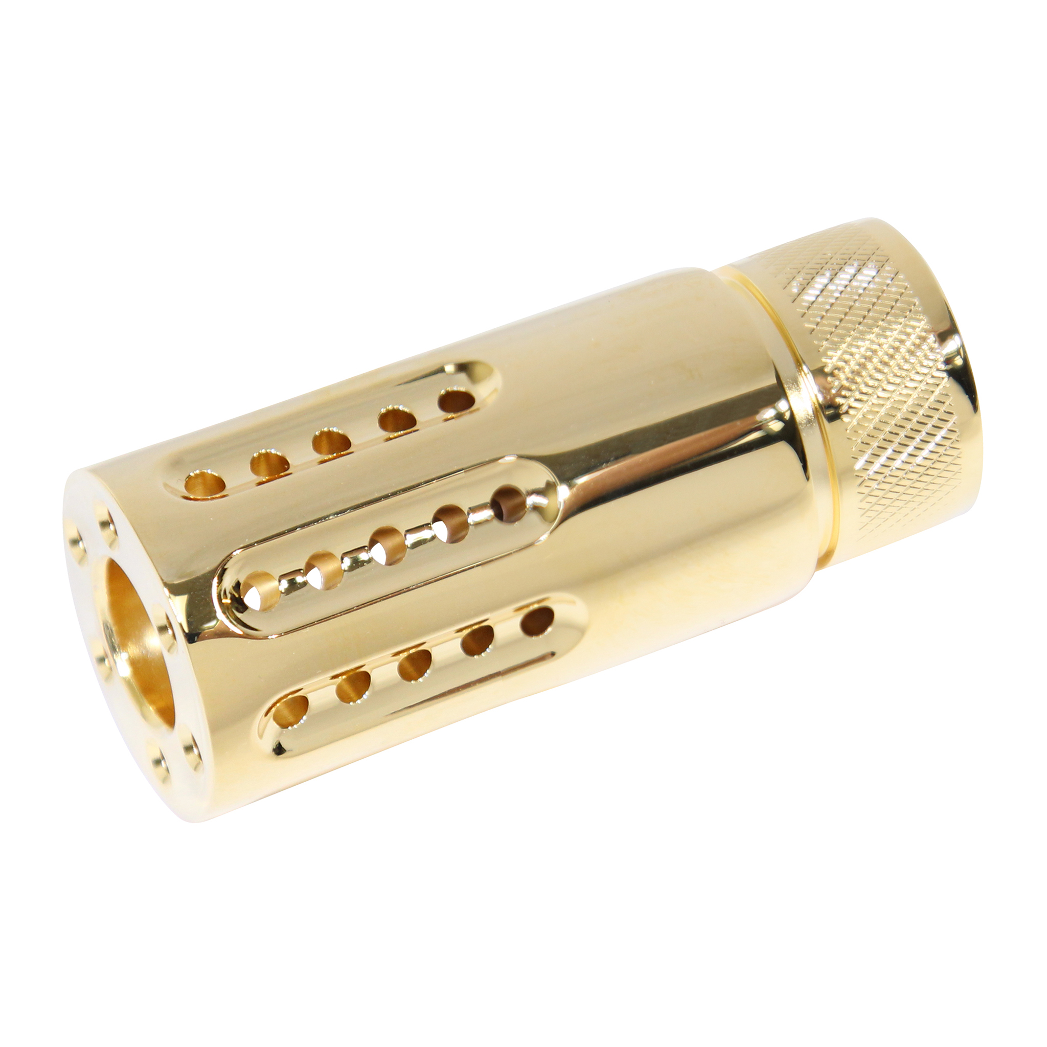 Guntec-USA-1326-MB-P-S-GP_tt AR-15 Micro Slip Over Barrel Shroud With Multi Port Muzzle Brake (24K Gold Plated) - Image 1