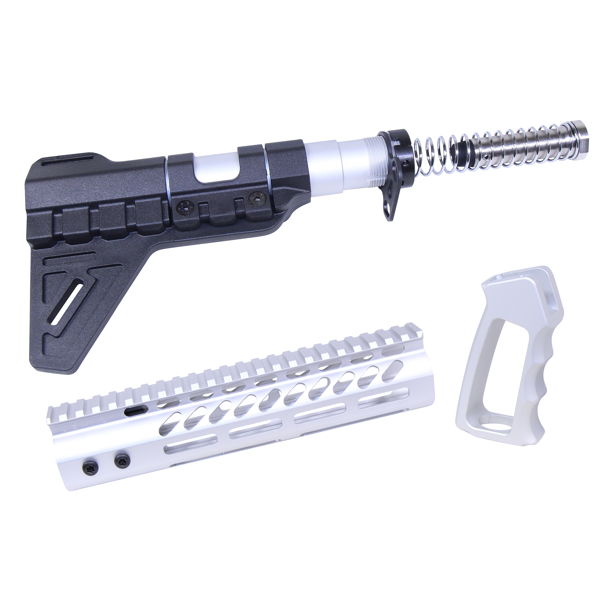 UPS-CLEAR_TT AR-15 Ultra Pistol Furniture Set (Anodized Clear) - Image 1