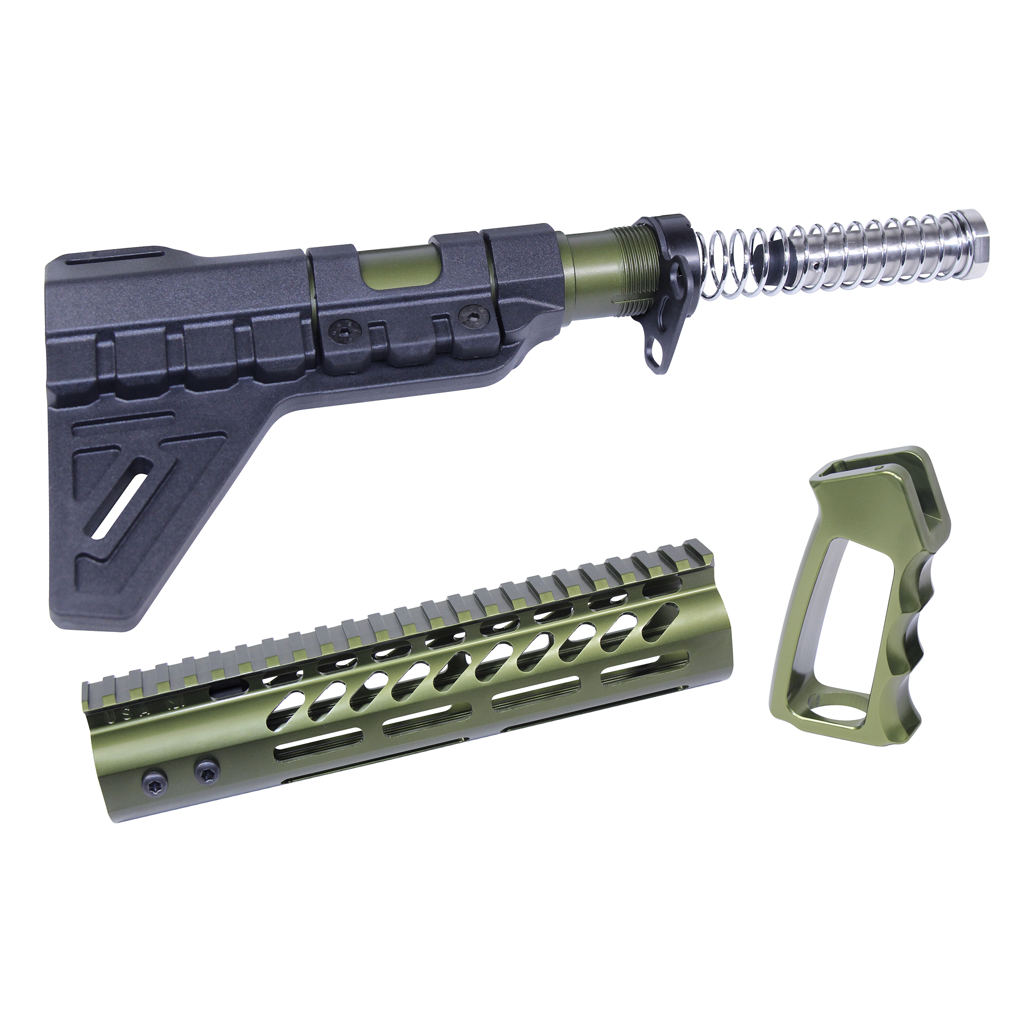 UPS-GREEN_TT AR-15 Ultra Pistol Furniture Set (Anodized Green) - Image 1