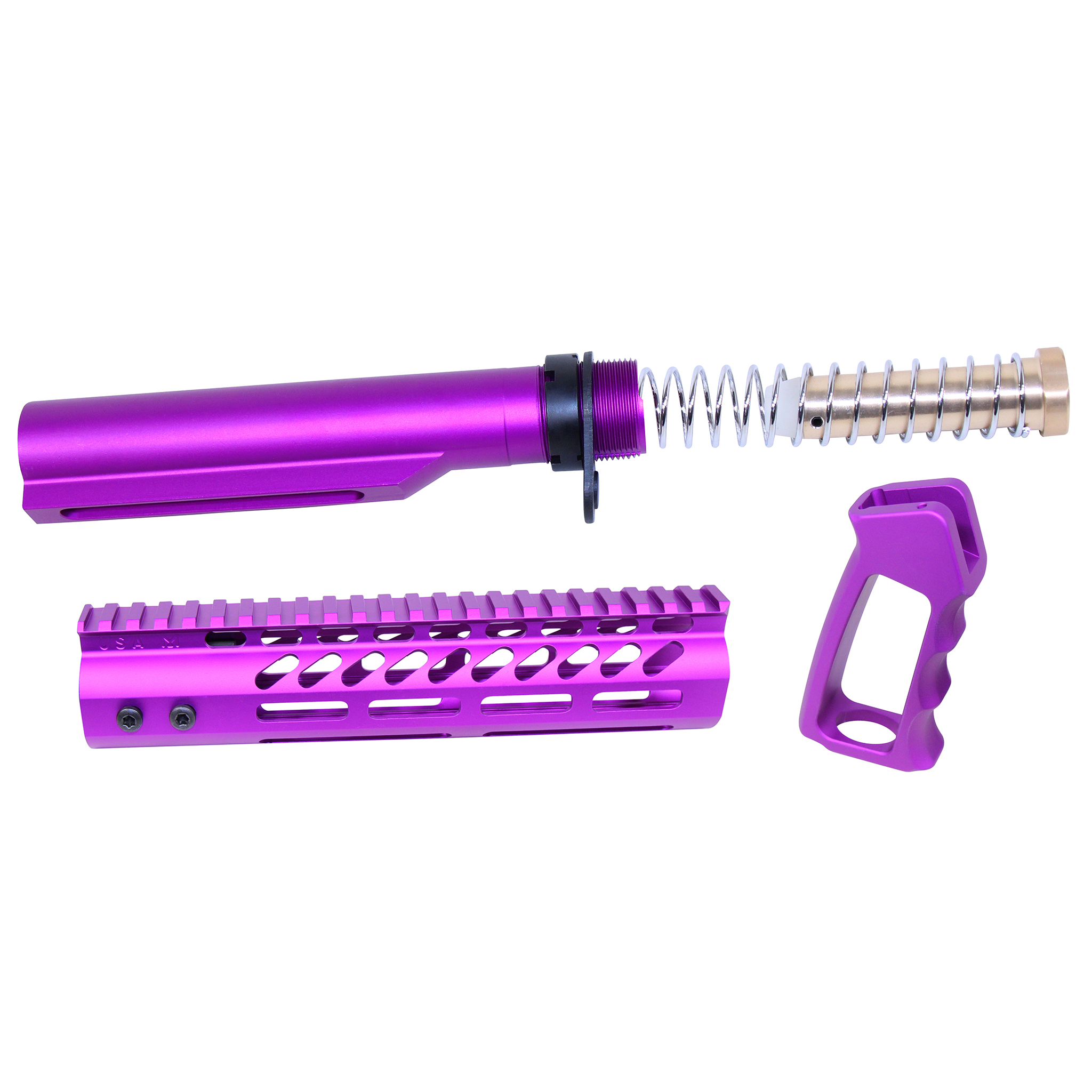UPS-MILTUBE-PURPLE_TT AR-15 Ultra Pistol Furniture Set With Milspec Buffer Tube (Anodized Purple) - Image 1