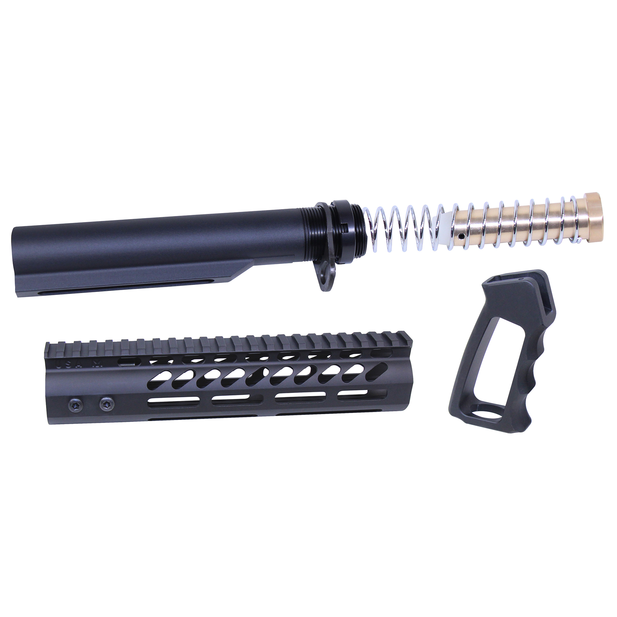 UPS-MILTUBE_TT AR-15 Ultra Pistol Furniture Set With Milspec Buffer Tube (Anodized Black) - Image 1