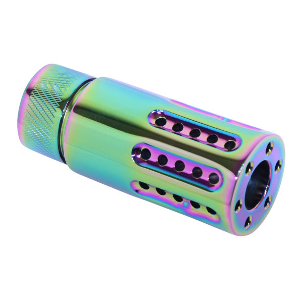 AR-15 Micro Slip Over Barrel Shroud With Multi Port Muzzle Brake (High Polish RPVD) (Gloss)