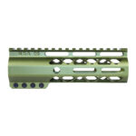 6.75" AIR-LOK Series M-LOK Compression Free Floating Handguard With Monolithic Top Rail (Anodized Green)