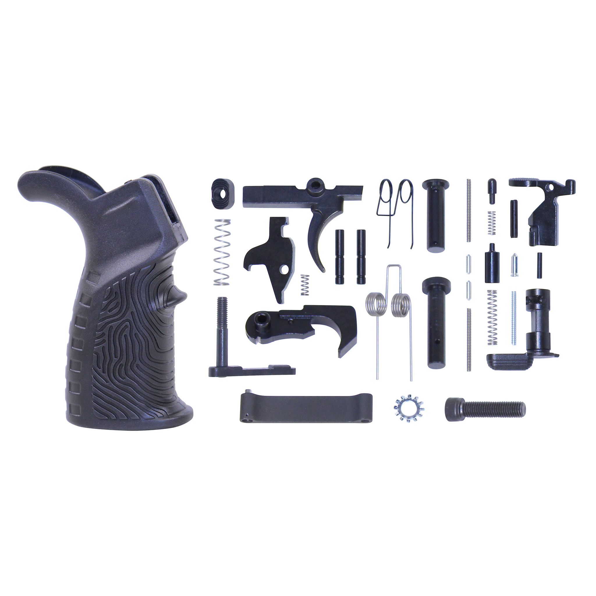 Guntec-USA-LPK-T37 AR-15 Complete Lower Parts Kit With Rubber T37 Textured Pistol Grip