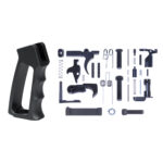 AR-15 Complete Lower Parts Kit With Ultralight Skeletonized Aluminum Pistol Grip (Gen 2) (Anodized Black)