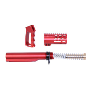 AR-15 Micro Pistol Furniture Set With Milspec Buffer Tube (Anodized Red)
