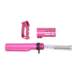 AR-15 Micro Pistol Furniture Set With Milspec Buffer Tube (Anodized Pink)