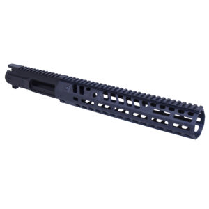 AR-15 Slabside Stripped Billet Upper Receiver With 12" "Socom Series" Suppressor Compatible Handguard Set (Anodized Black)