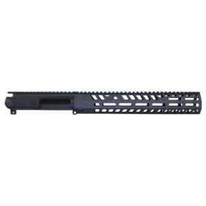 AR-15 Slabside Stripped Billet Upper Receiver With 12" "Socom Series" Suppressor Compatible Handguard Set (Anodized Black)