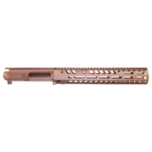 AR-15 Slabside Stripped Billet Upper Receiver With 12" "Socom Series" Suppressor Compatible Handguard Set (Anodized Bronze)