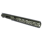 AR-15 Slabside Stripped Billet Upper Receiver With 12" "Socom Series" Suppressor Compatible Handguard Set (Anodized Green)