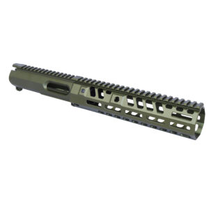 AR 9MM Stripped Billet Upper Receiver With 9" "Socom Series" Suppressor Compatible Handguard Set (Anodized Green)