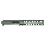 AR 9MM Stripped Billet Upper Receiver With 9" "Socom Series" Suppressor Compatible Handguard Set (Anodized Green)