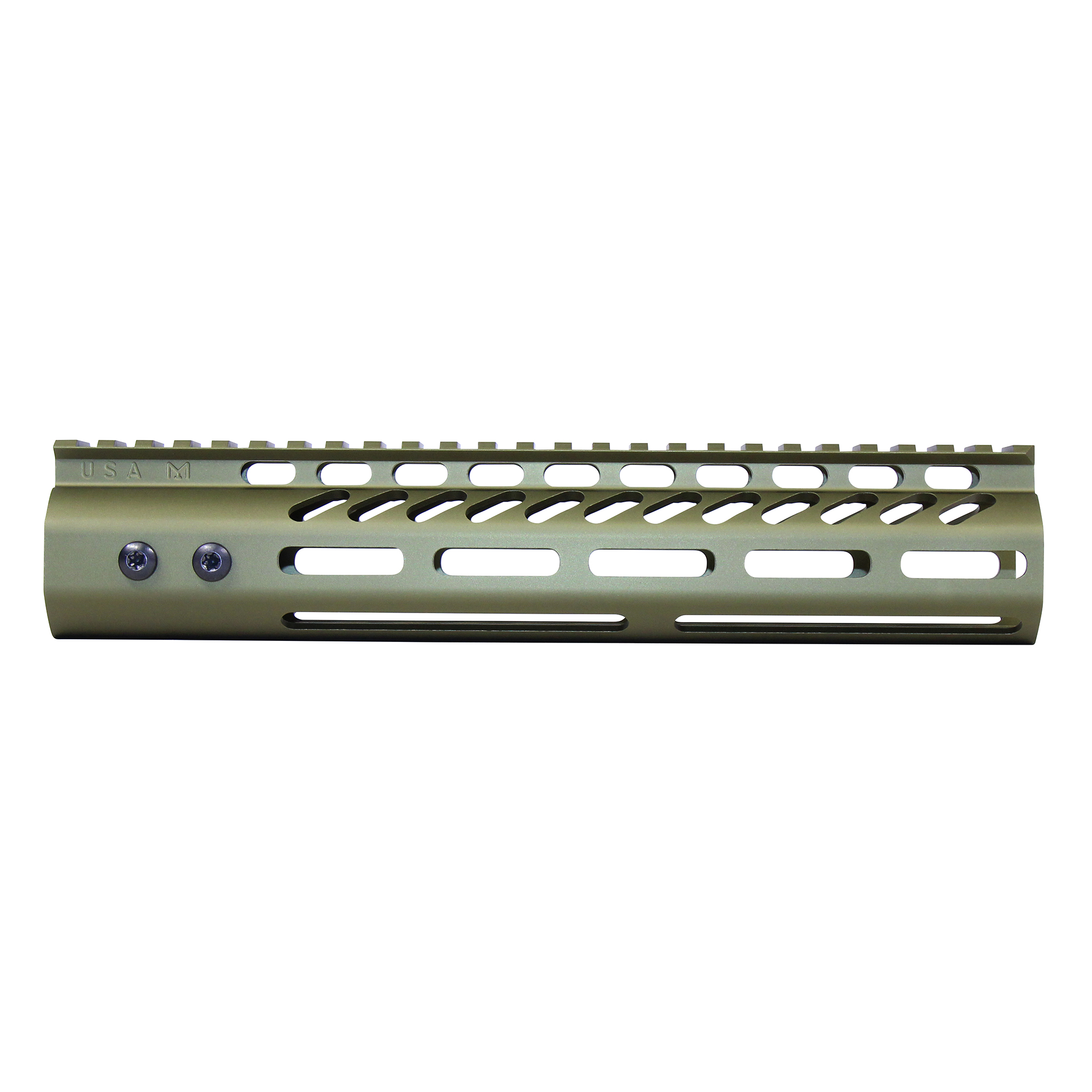 GT-10MLK-308-GREEN_TT 10" Ultra Lightweight Thin M-LOK System Free Floating Handguard With Monolithic Top Rail (.308 Cal) (Anodized Green) - Image 1