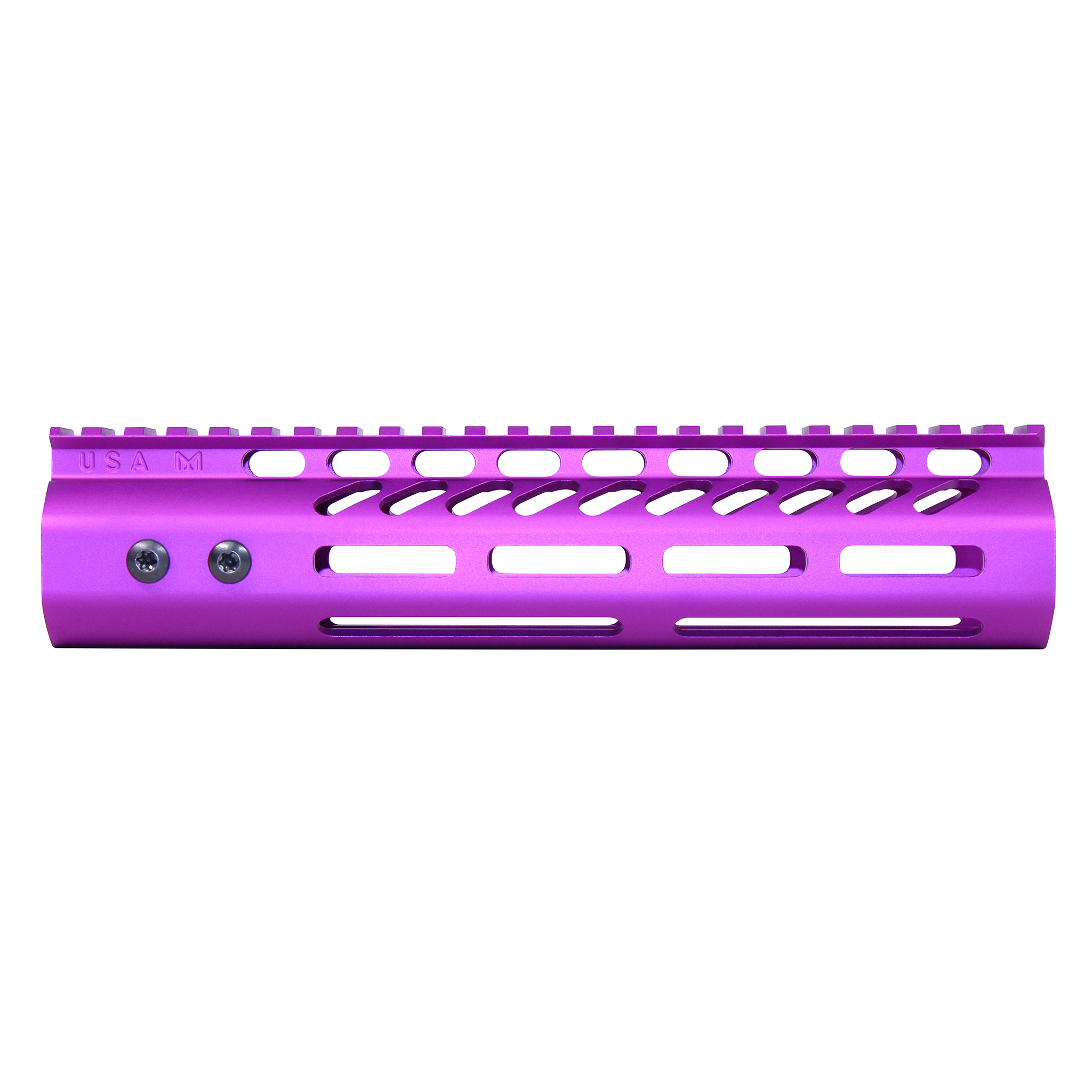 GT-9MLK-308-PURPLE_TT 9" Ultra Lightweight Thin M-LOK System Free Floating Handguard With Monolithic Top Rail (.308 Cal) (Anodized Purple) - Image 1
