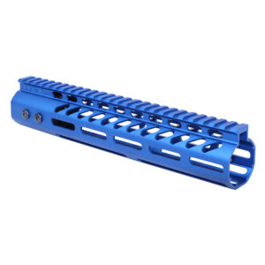 10" Ultra Lightweight Thin M-LOK System Free Floating Handguard With Monolithic Top Rail (.308 Cal) (Anodized Blue)