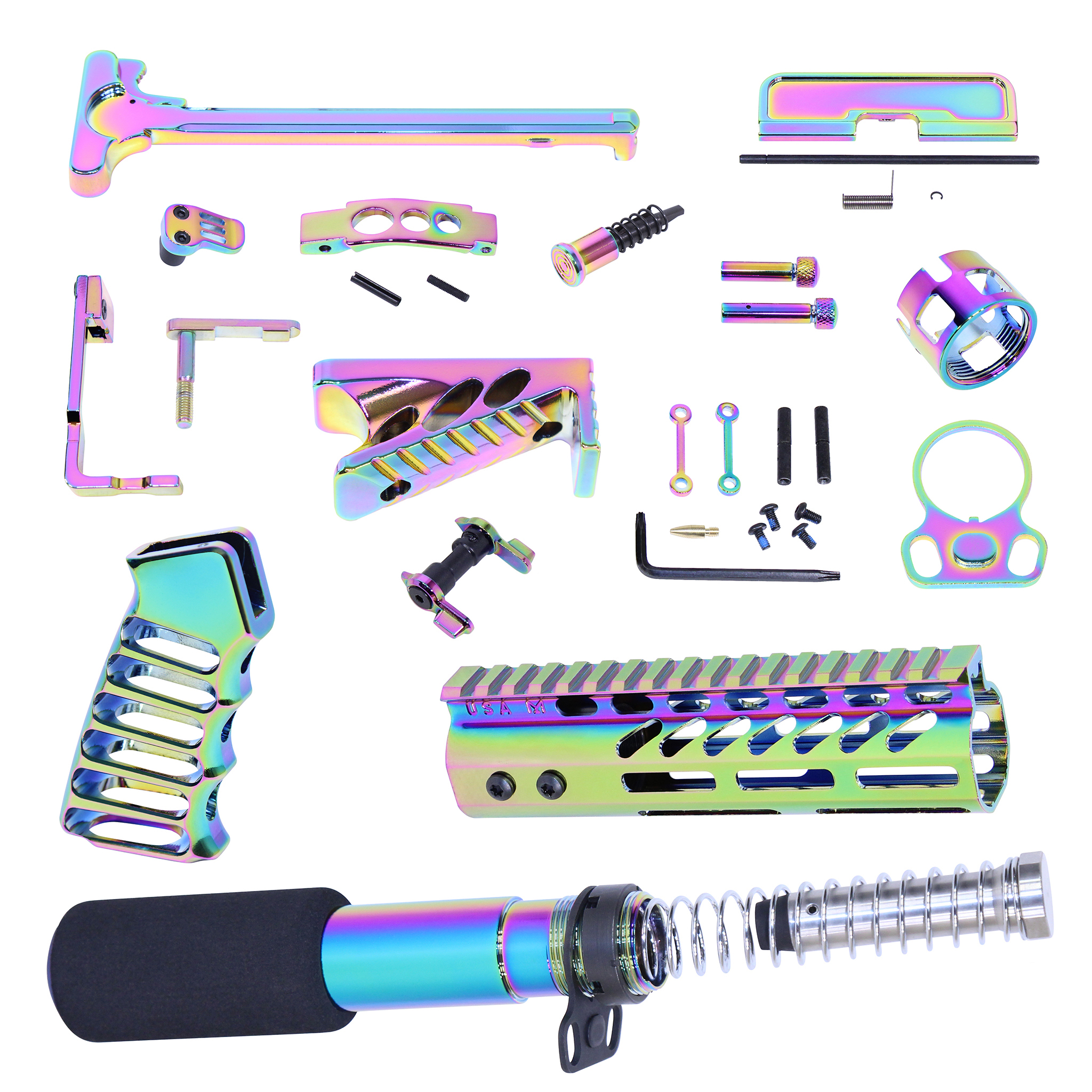 UFK-PK-RPVD_TT_rev AR-15 Ultimate Finishing Pistol Kit (Rainbow PVD Coated) - Image 1