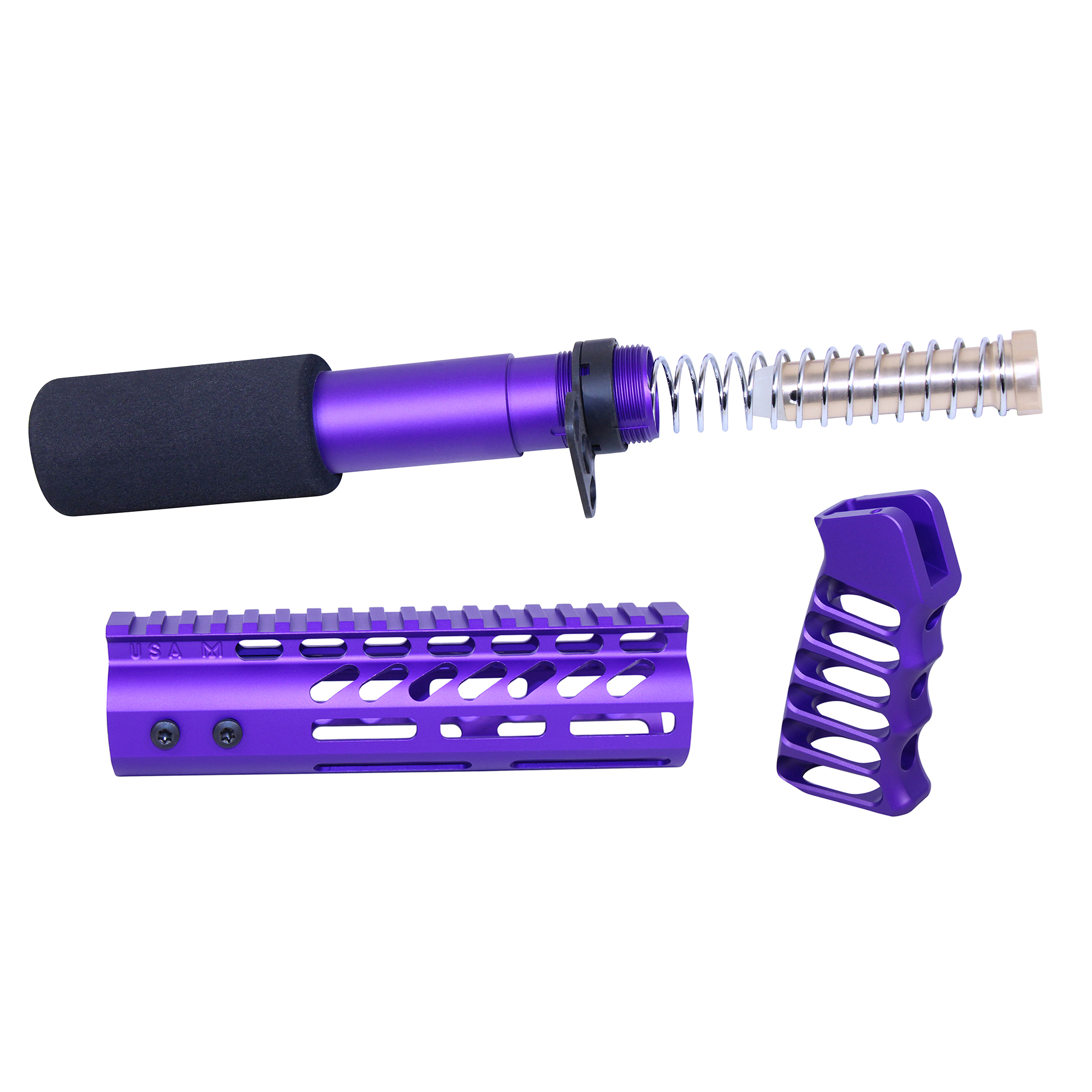 AR-PISTOL-SET-MLK-RP_TT AR-15 Pistol Furniture Set (Anodized Royal Purple) - Image 1