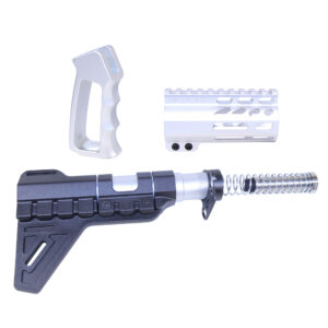 AR-15 Mini Pistol Furniture Set W/Micro Breach Pistol Brace (Anodized Clear)