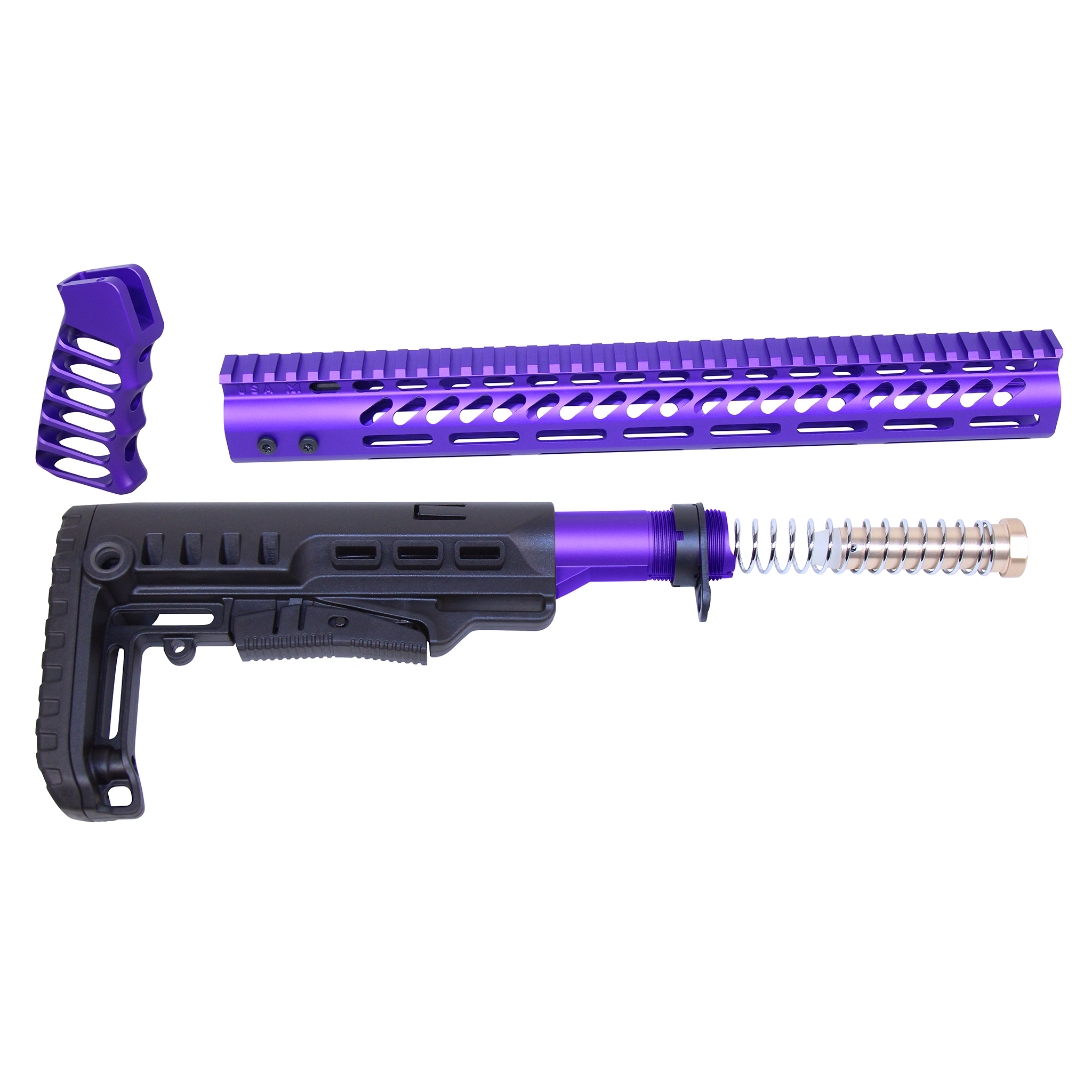 Guntec-USA-ULTRA-SET-RP AR-15 Ultralight Series Complete Furniture Set (Anodized Royal Purple)